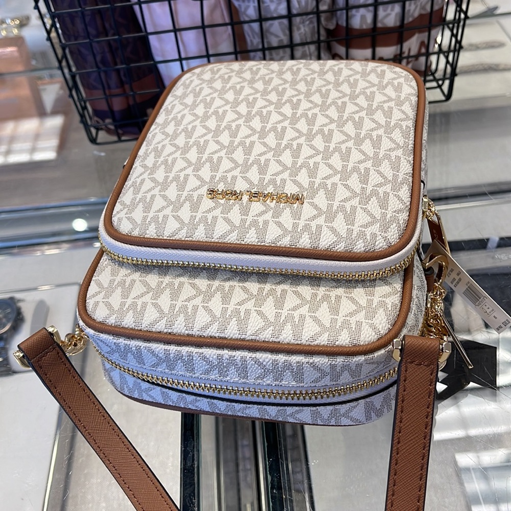 MICHAEL KORS  Jet Set Travel Medium Logo Crossbody Flight Bag # 35F1GTVC2B NWT - Picture 15 of 16